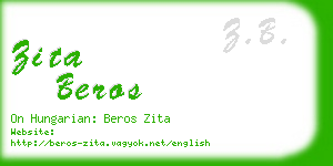 zita beros business card